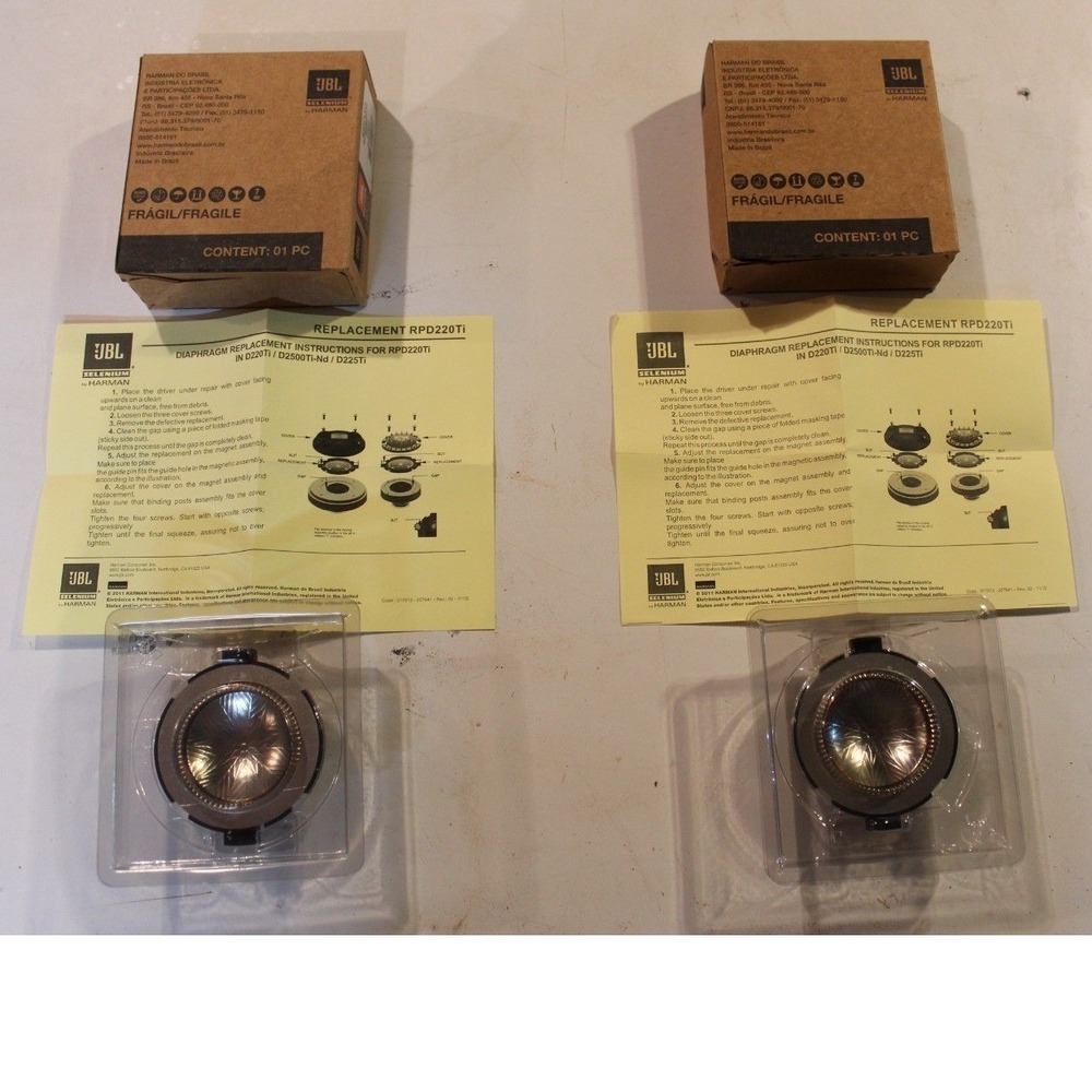 Lot of 2 Original Factory Diaphragm -JBL / Selenium -RPD220Ti 8 ohm.